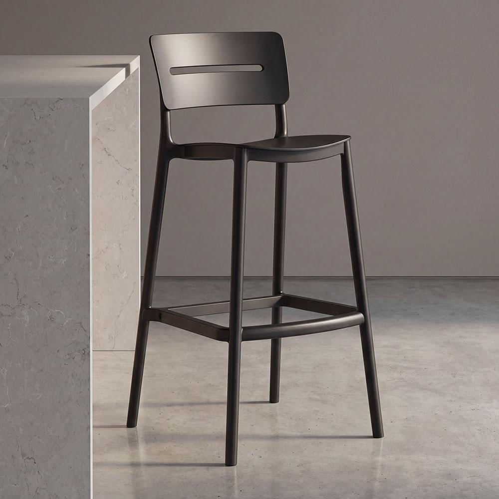 Silla Para Bar Manila, Negro, Con Espaldar Rectangular Y Diseño Moderno img #2