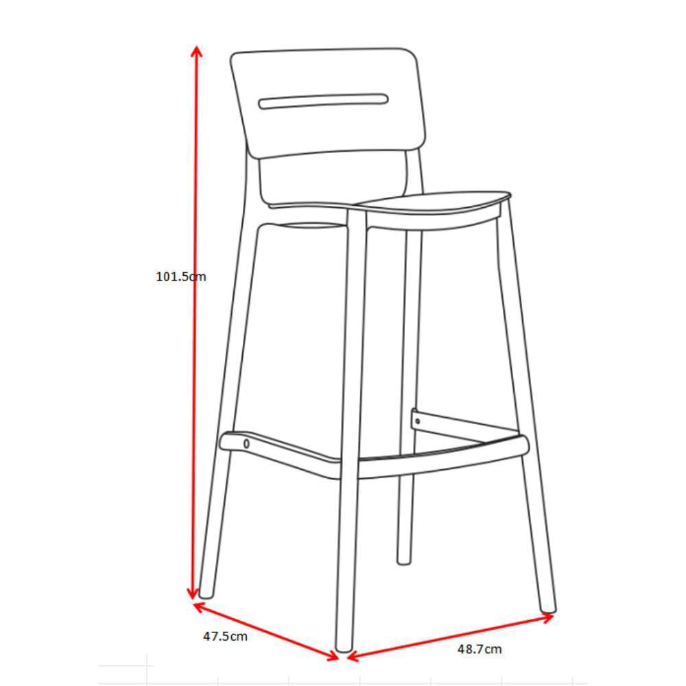 Silla Para Bar Manila, Negro, Con Espaldar Rectangular Y Diseño Moderno img #5