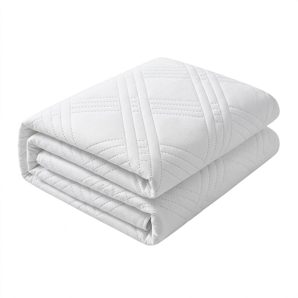 Protector De Colchón Para Cama Doble Termosellado Antialérgico Alta Durabilidad Blanco img #3