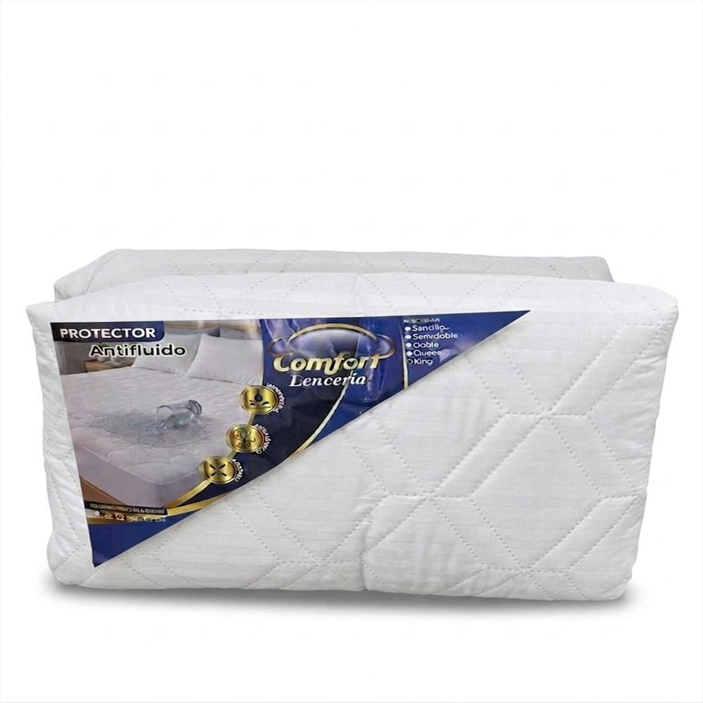 Protector De Colchón Sencillo Blanco Impermeable Acolchado Antiácaros Ajustable img #4