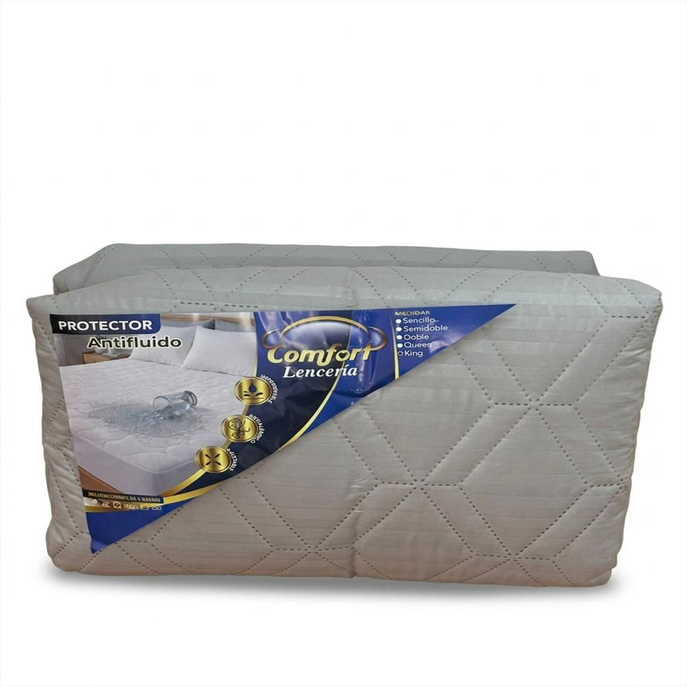Protector De Colchón Doble Gris Plata Impermeable Acolchado Antiácaros Ajustable img #4