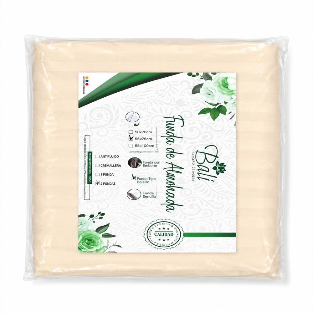 Fundas De Almohada Beige Premium 55X75 Cm Con Embone img #2