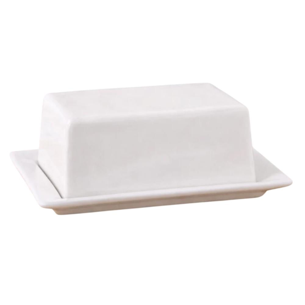 Mantequillera Rectangular En Porcelana Color Blanca img #1