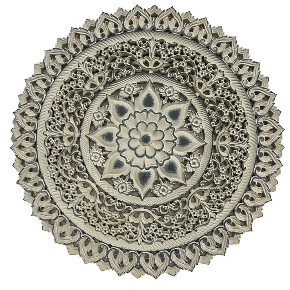 Cuadro Mandala Redonda Diseño Flor Calada 60 Cm img #1