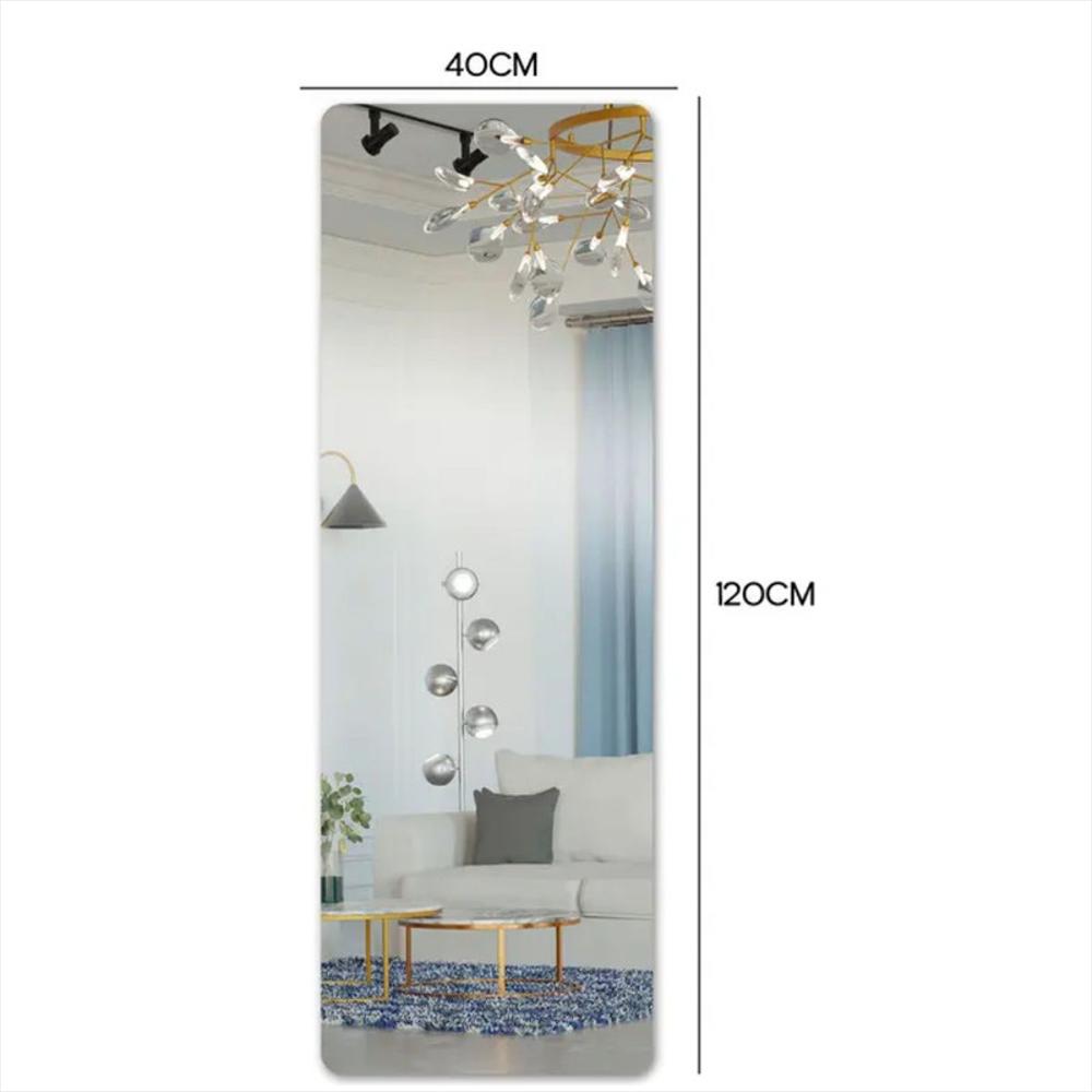 Espejo Decorativo De Pared Rectangular 40 X 120 Cm Autoadhesivo De Acrílico Color Plateado img #2