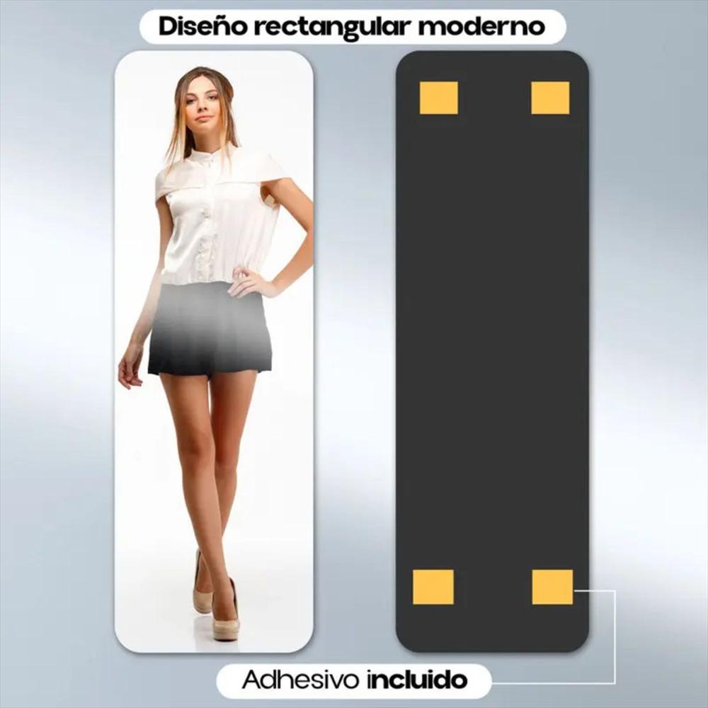 Espejo Decorativo De Pared Rectangular 40 X 120 Cm Autoadhesivo De Acrílico Color Plateado img #3
