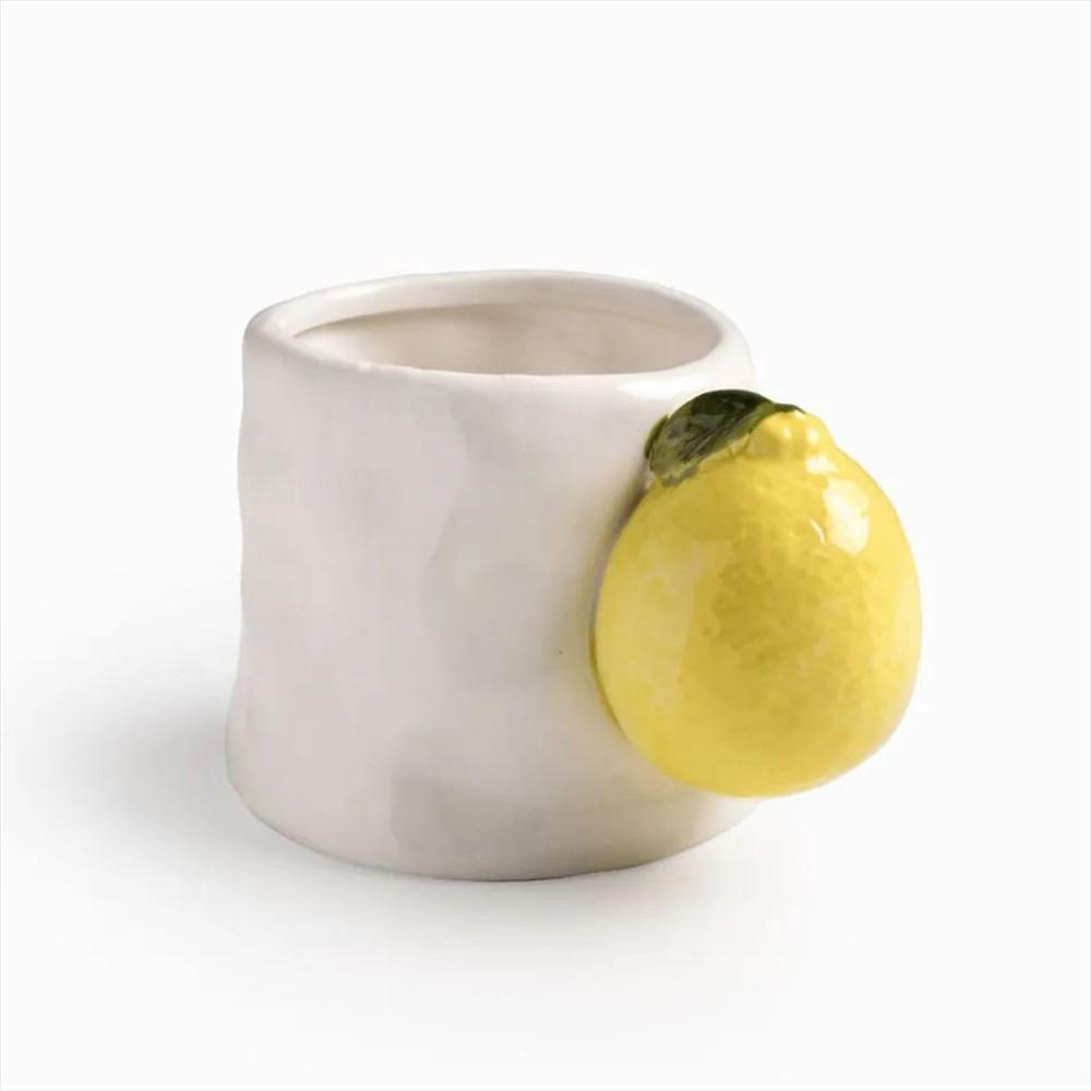 Mug Ondulado Asa Limon 370 Ml En Cerámica img #1
