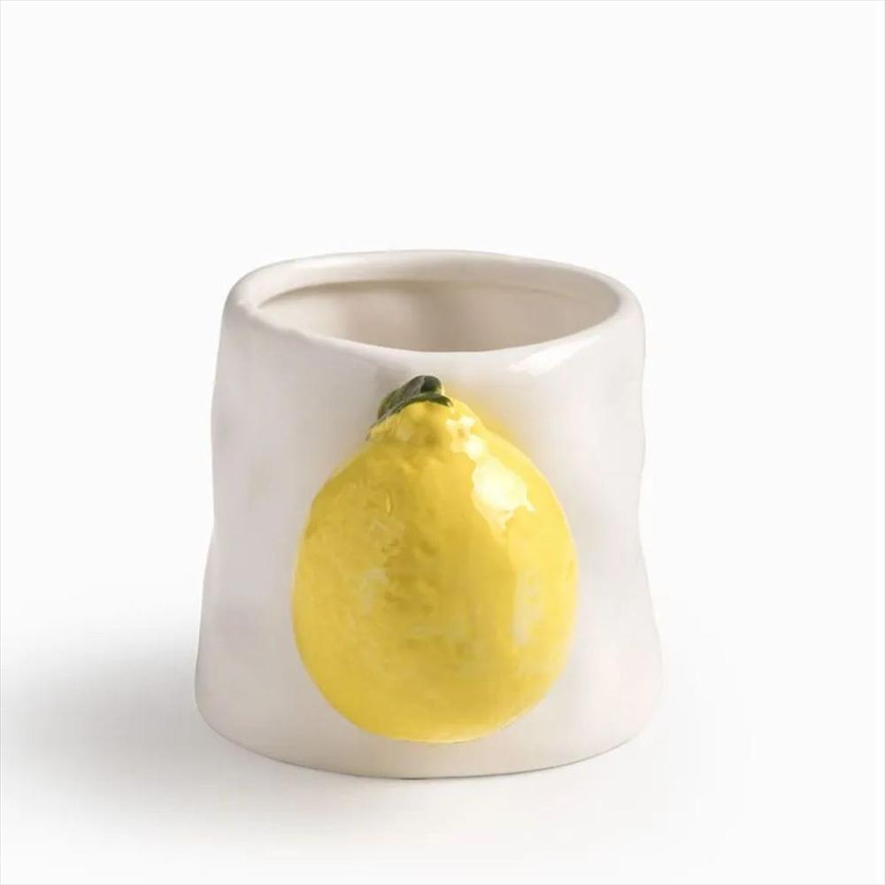 Mug Ondulado Asa Limon 370 Ml En Cerámica img #2