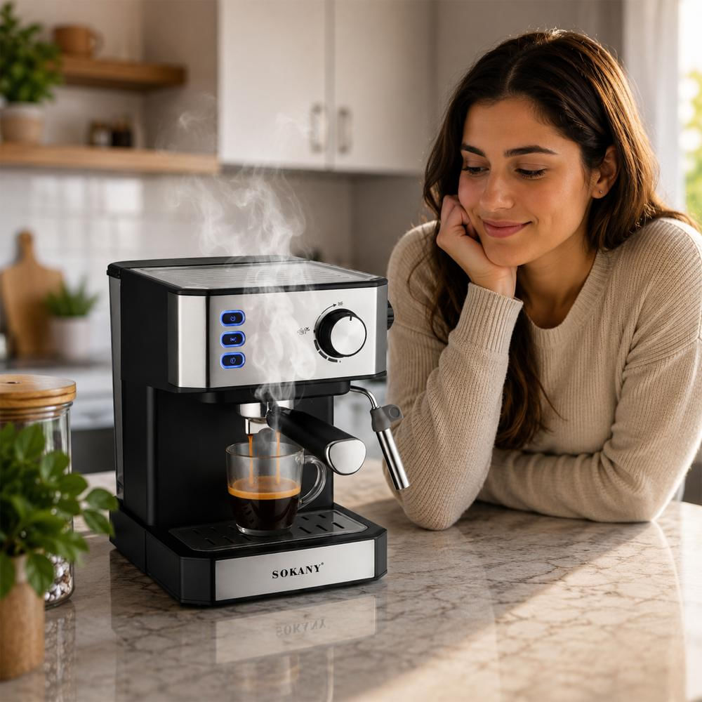 Máquina De Café Espresso Profesional Con Espumador De Leche Multifuncional img #5
