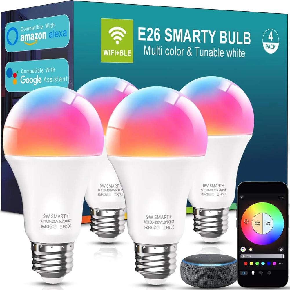 Set 4 Bombillos Inteligentes Wifi Rgb Alexa Google Home 4 img #1