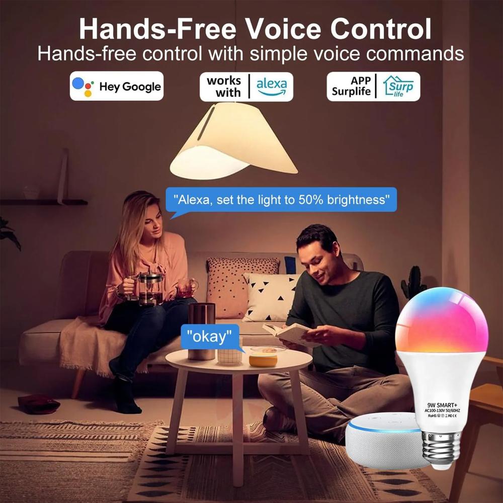 Set 4 Bombillos Inteligentes Wifi Rgb Alexa Google Home 4 img #3