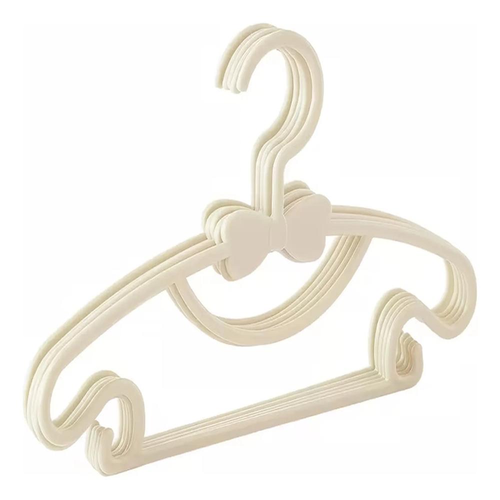 10 Perchas Ropa Bebe Ganchos Plastico Beige Beige img #1