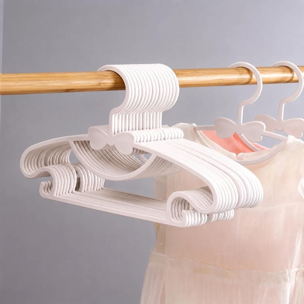 10 Perchas Ropa Bebe Ganchos Plastico Beige Beige img #3