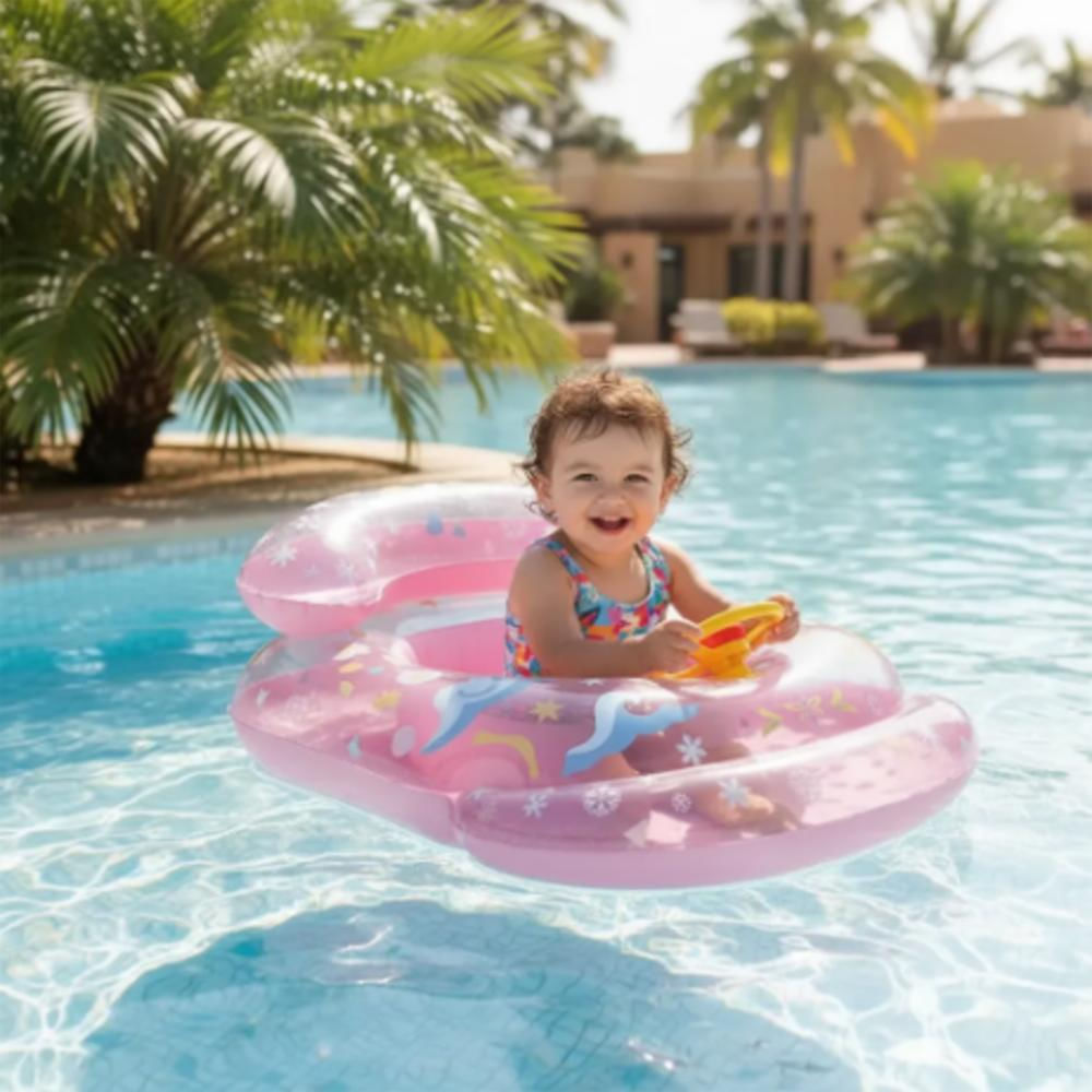 Flotador Infantil Tipo Carrito Con Volante Rosa Ref 139 img #2