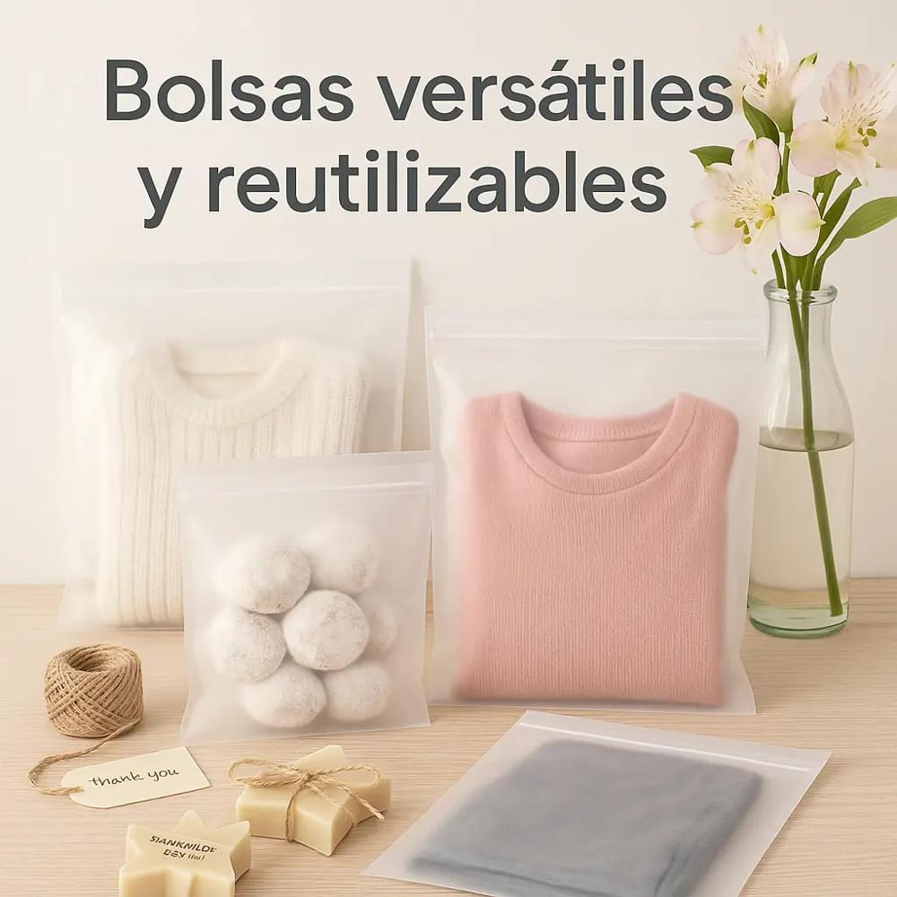 Bolsa Pe Esmerilada Cierre Zipper 20X25cm Multiuso 50Pcs img #3