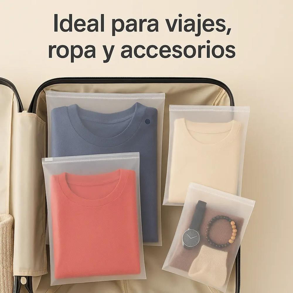 Bolsa Pe Esmerilada Cierre Zipper 25X30cm Multiuso 50Pcs img #5