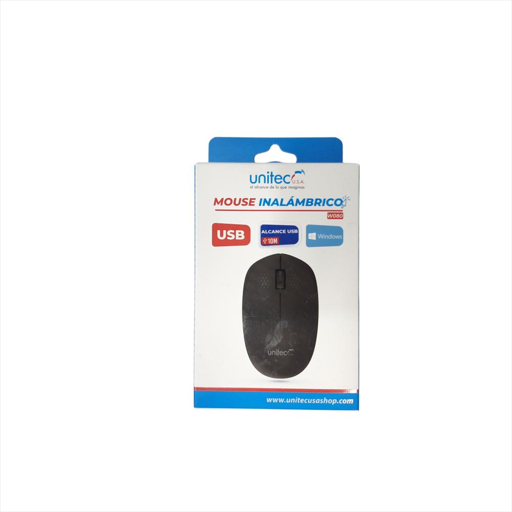 Mouse Inalámbrico W080 Unitec Usb 2.4Ghz 10 Metros Negro img #3