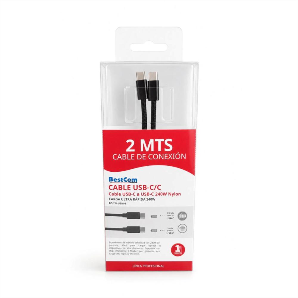 Cable De Carga Nylon Usb C A Usb C De 2 Metros 240W img #3
