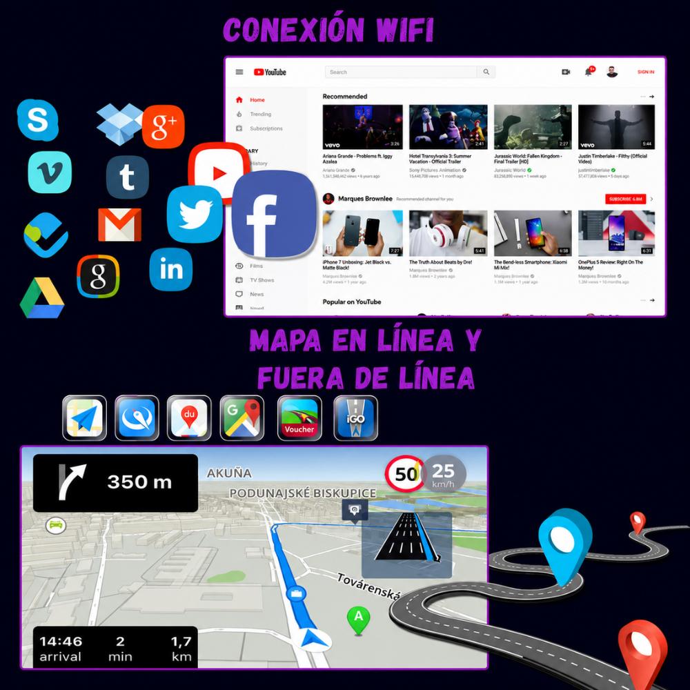 Pantalla Android 10Inch Carplay Auto Cámara Gps Bt Táctil img #3
