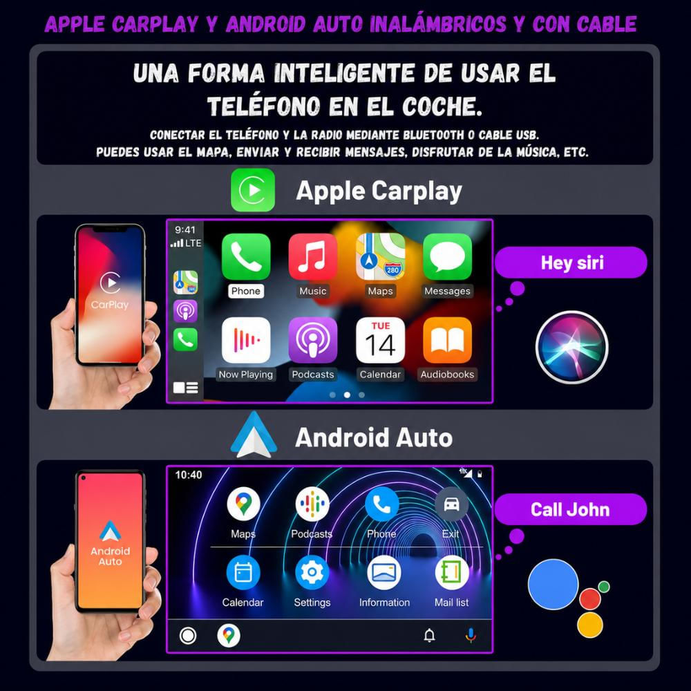 Pantalla Android 10Inch Carplay Auto Cámara Gps Bt Táctil img #4