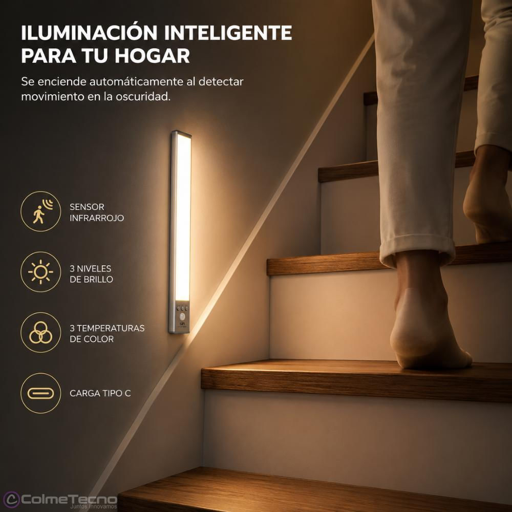 Luz Led Inteligente Magnética Recargable Sensor 3 Niveles img #5