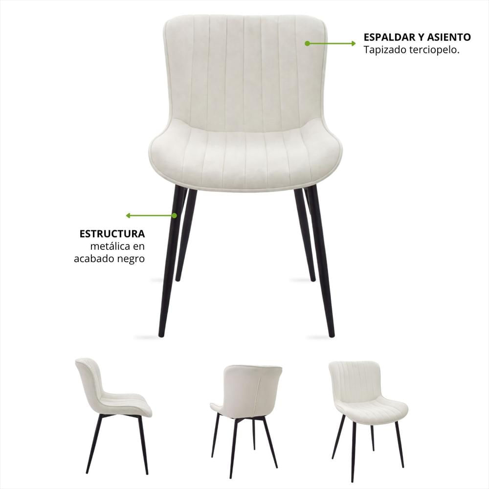 Silla Senna Tapizada Blanco img #3