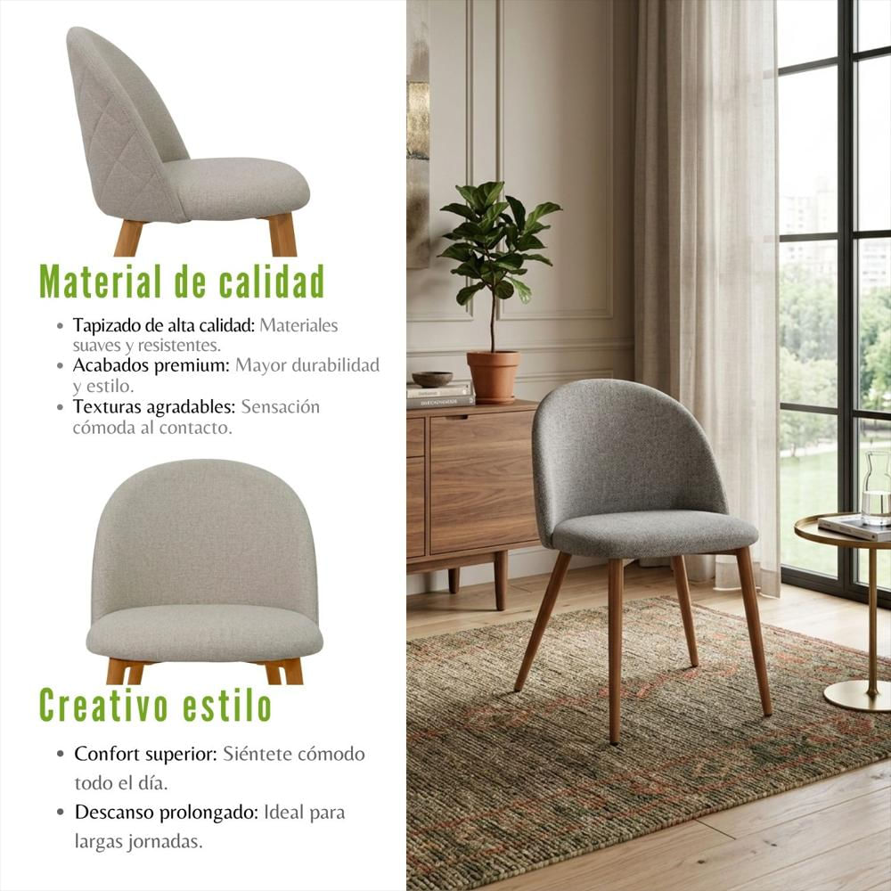 Silla Tapizada Anix Beige Tela img #5