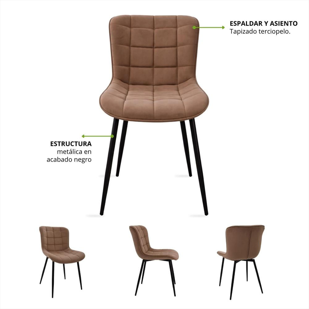 Silla Serene Tapizada Café img #3