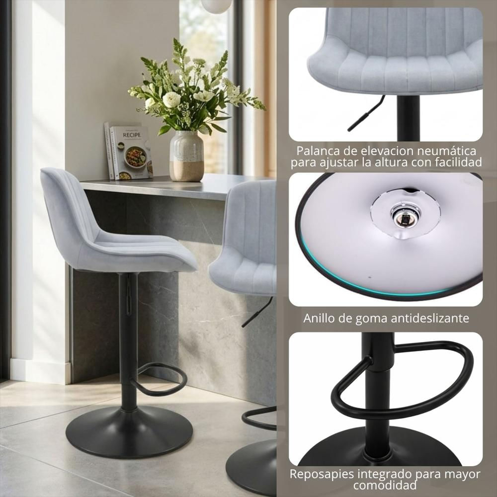 Silla De Barra Favil Tela Gris img #5