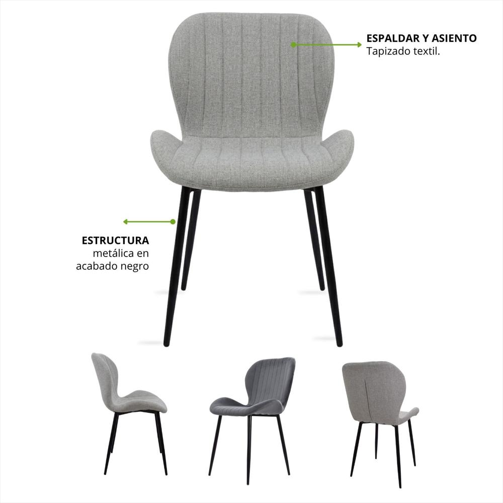 Silla Bella Gris Plata img #3