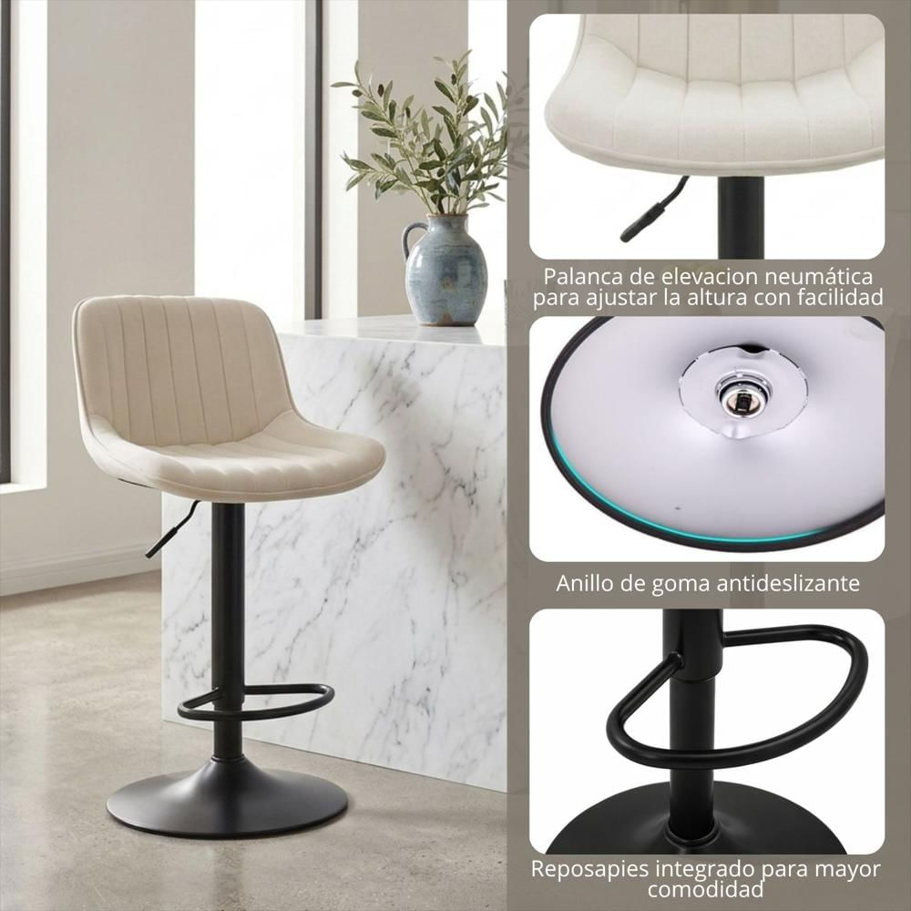 Silla De Barra Favil Tela Beige img #5