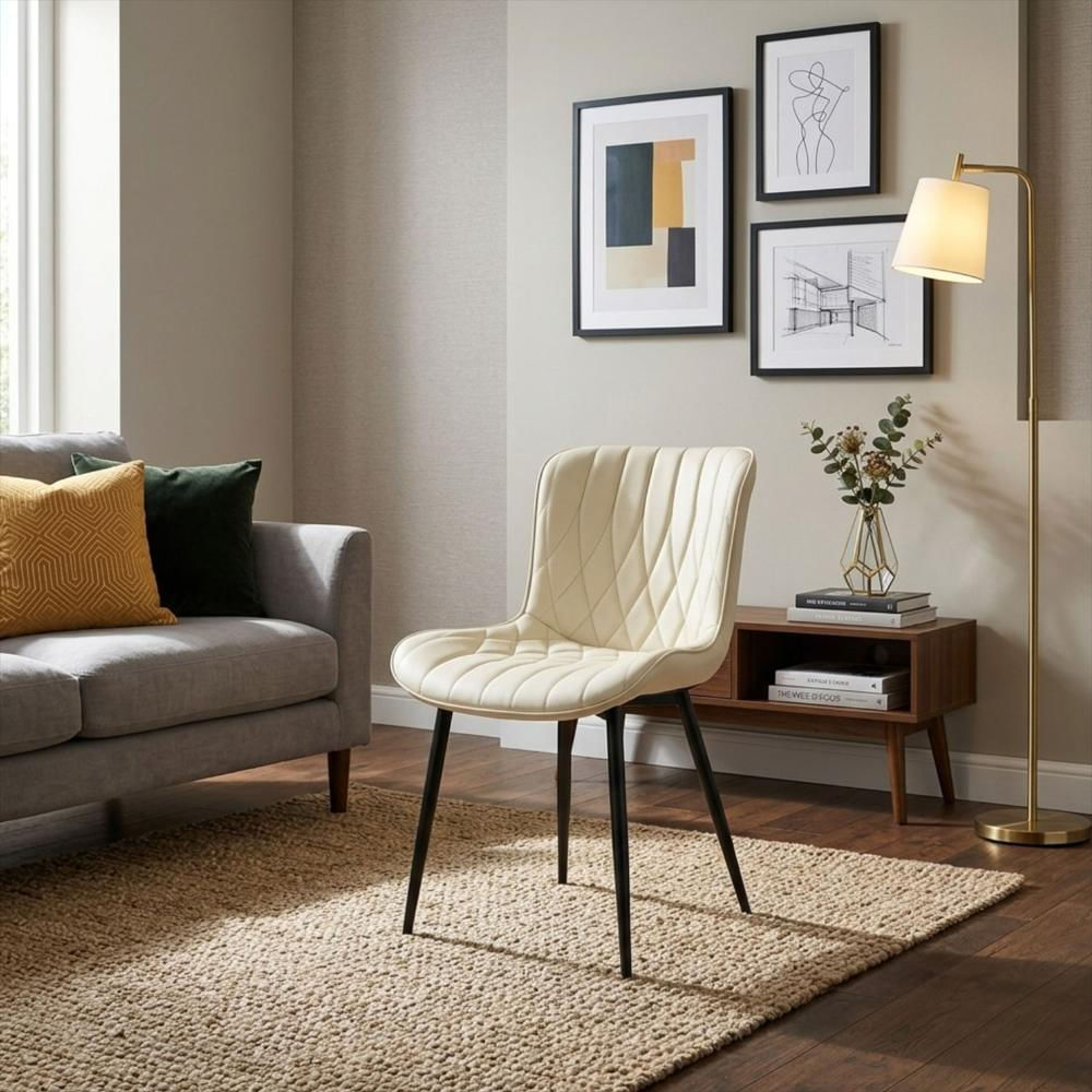 Silla Flor Tapizada Beige img #2
