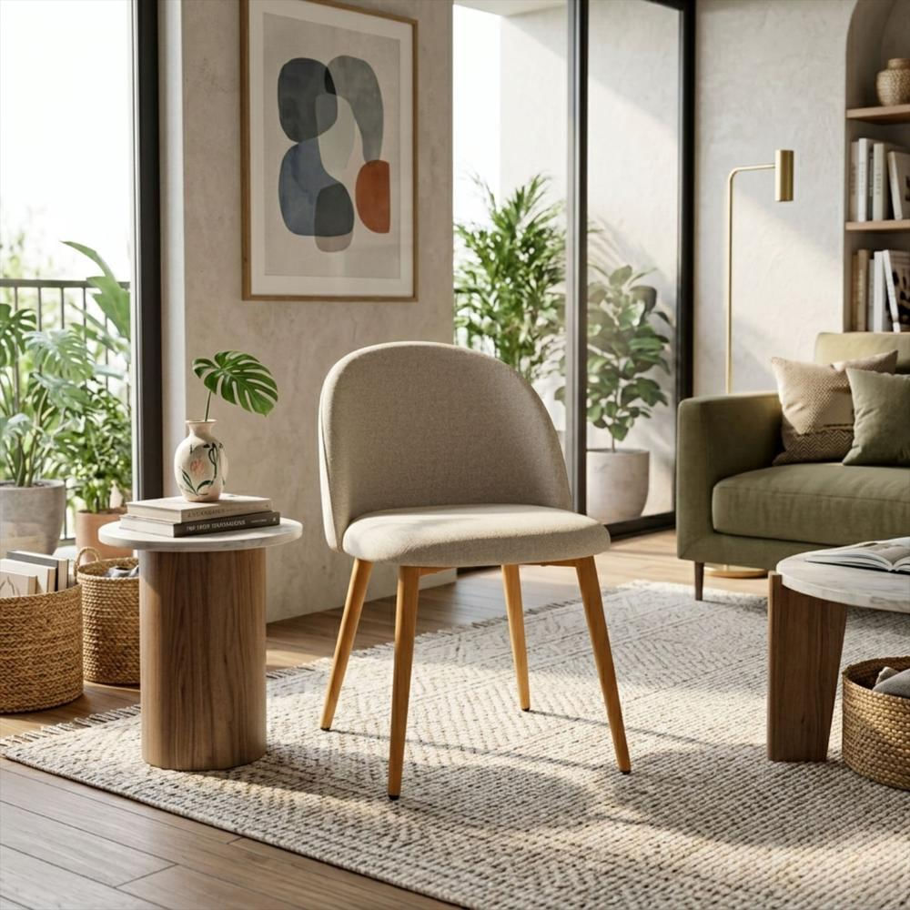 Silla Tapizada Anix Beige Tela img #2
