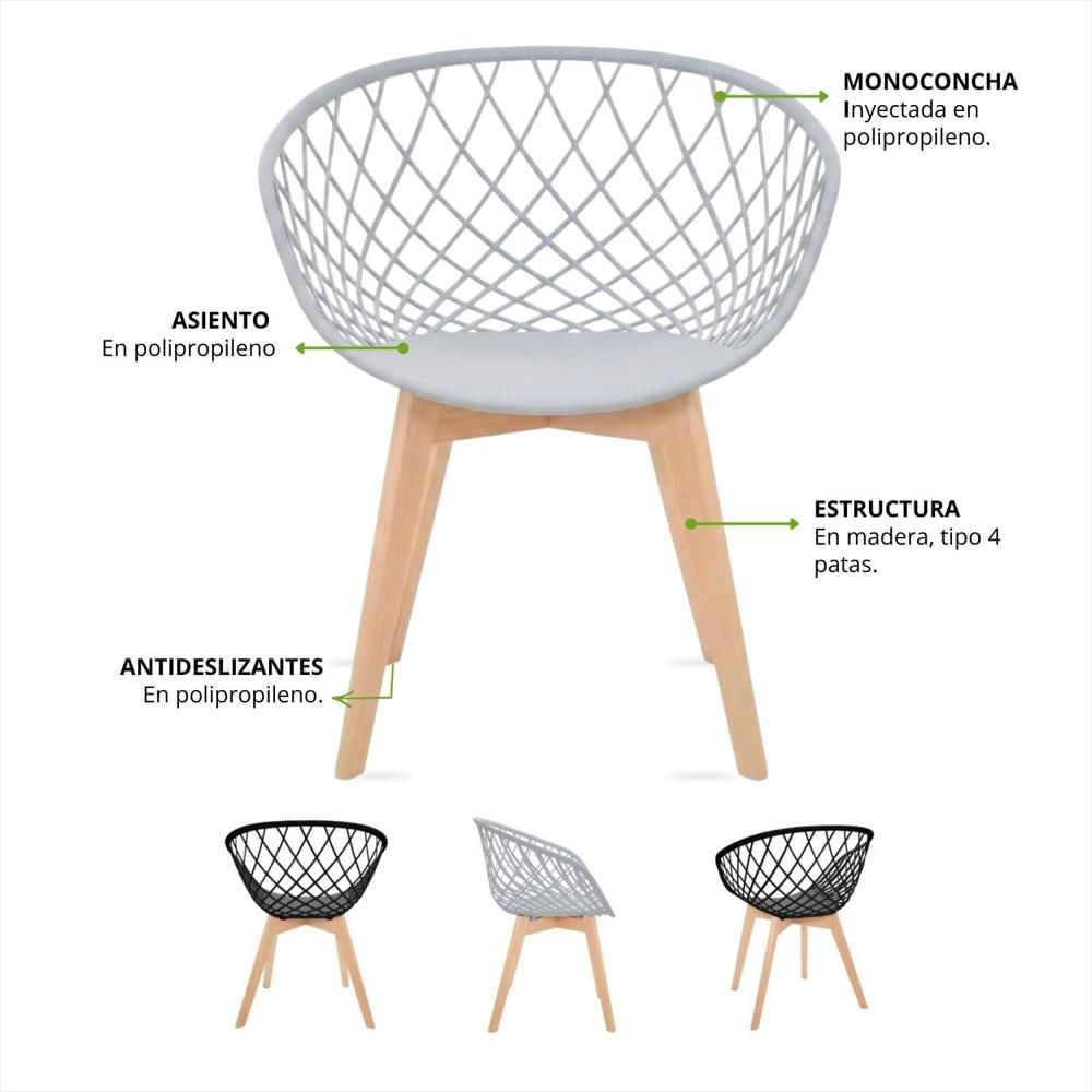 Silla De Diseño Trina Gris img #2