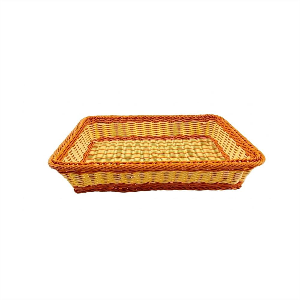 Canasta Rectangular Ratán Sintético 40 Cm A10 3 Blanco/Café img #1