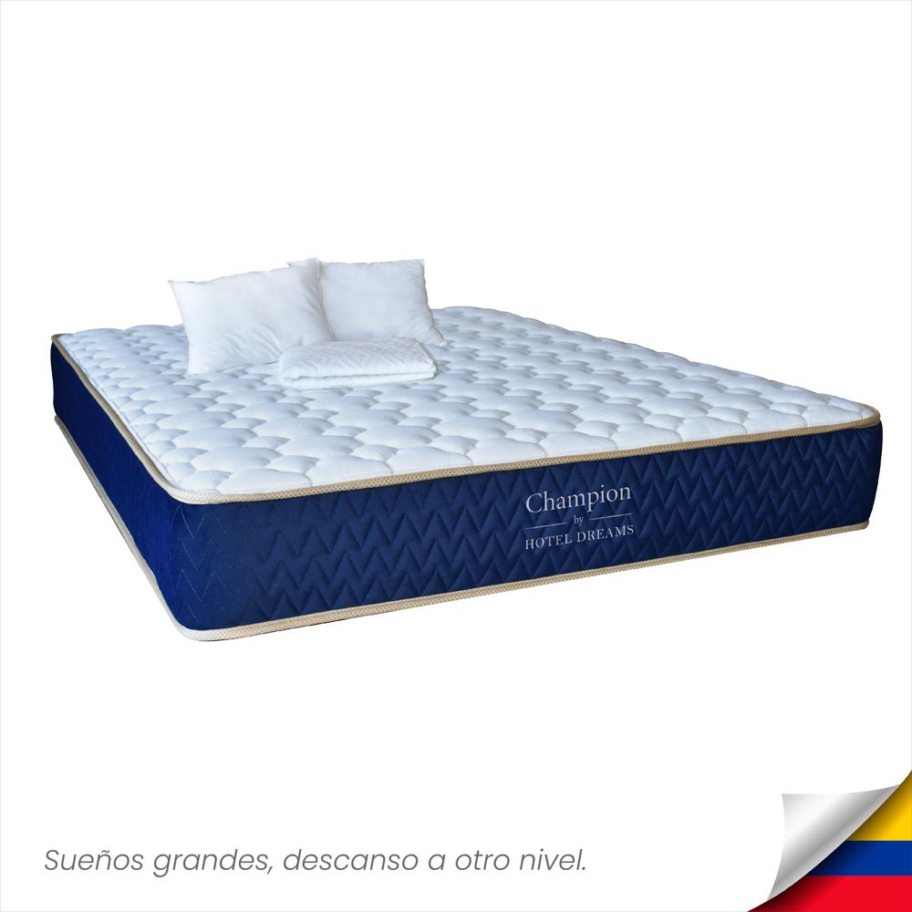 Combo Colchón Champion Doble 140X190 Cm Ortopedico +Protector De Colchon +2 Almohada img #1