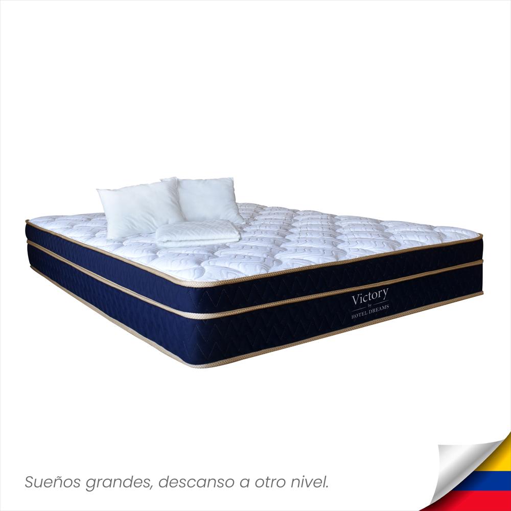 Combo Colchón Victory King 200X200 Cm Ortopedico + Protector De Colchon+ 2 Almohada img #1