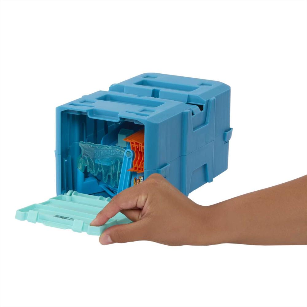 Pista Hot Wheels Track Builder Ice Crash Con 10 Piezas Y Vehículo 1:64 img #4