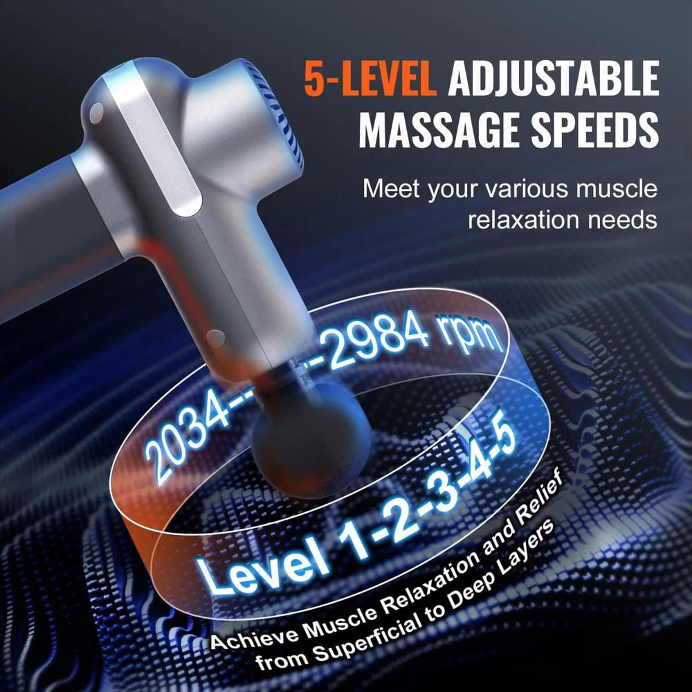 Masajeador Muscular Percusión 5 Velocidades Con 6 Cabezales img #2