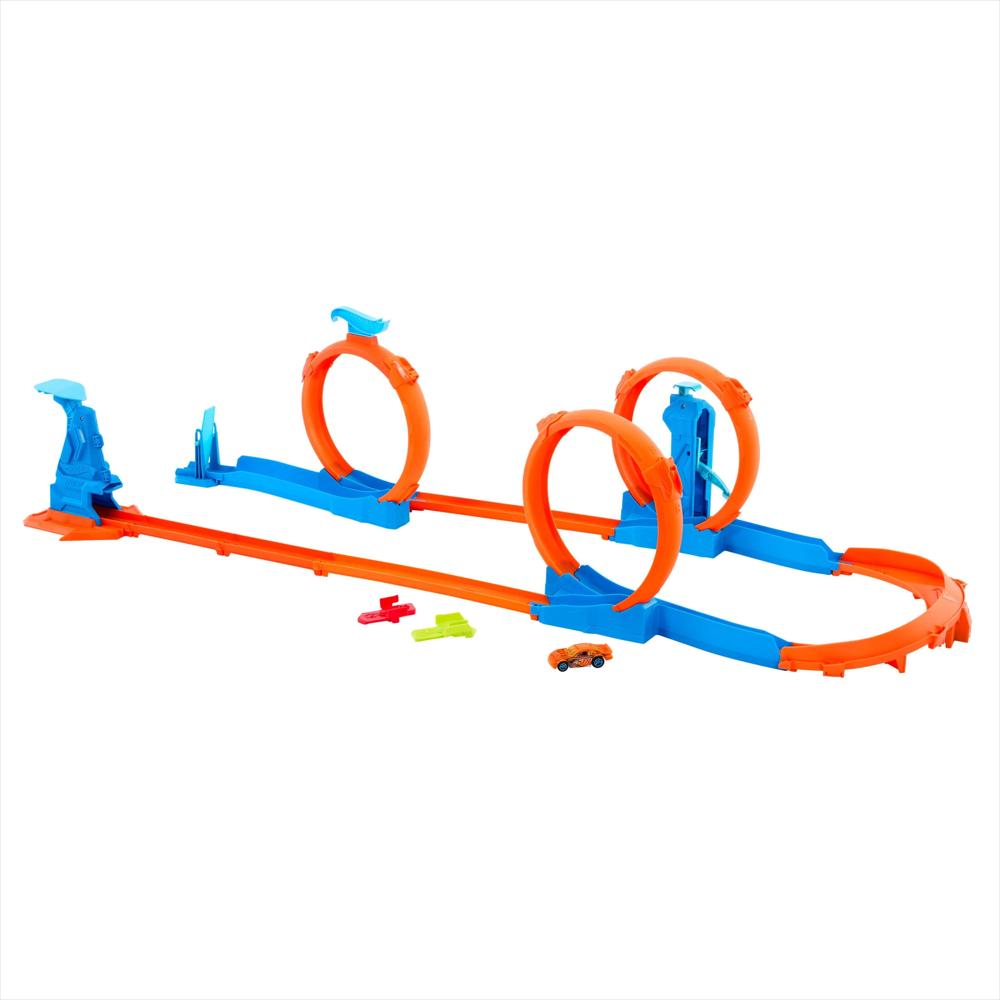 Pista De Acrobacias Hot Wheels Triple Loop Pack Con Auto Escala 1:64 img #3
