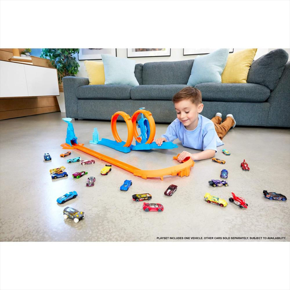 Pista De Acrobacias Hot Wheels Triple Loop Pack Con Auto Escala 1:64 img #5