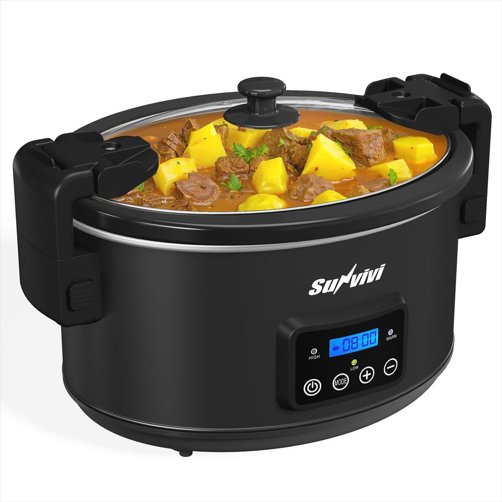Olla De Cocción Lenta Programable De 8.5 Qt Negra Con Tapa De Cierre img #1