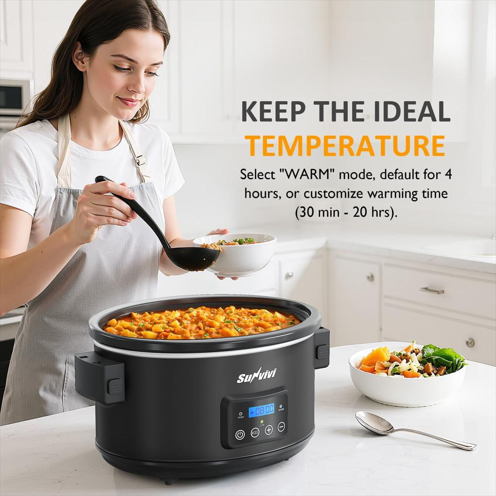 Olla De Cocción Lenta Programable De 8.5 Qt Negra Con Tapa De Cierre img #2