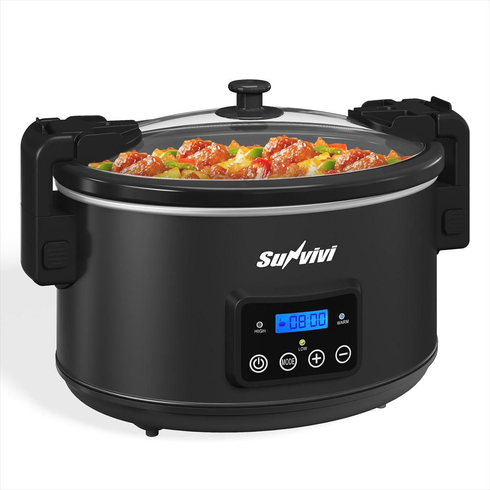 Olla De Cocción Lenta Programable De 8.5 Qt Negra Con Tapa De Cierre img #4