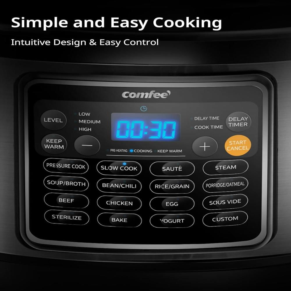 Olla A Presión Eléctrica Comfee 16 En 1 De 8 Qt Acero Inoxidable img #5
