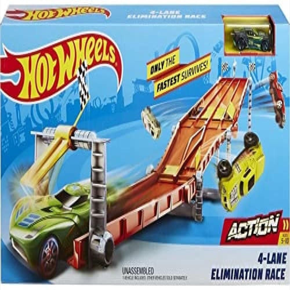 Pista Hot Wheels Action 4 Lane Elimination Race Con Vehículo img #1