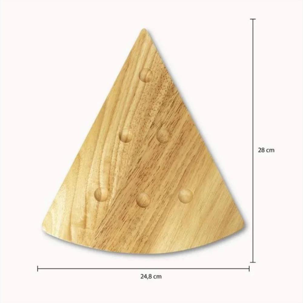 Tabla De Quesos Triangular Con Base De Madera Y Cuchillos De Acero Inoxidable img #3