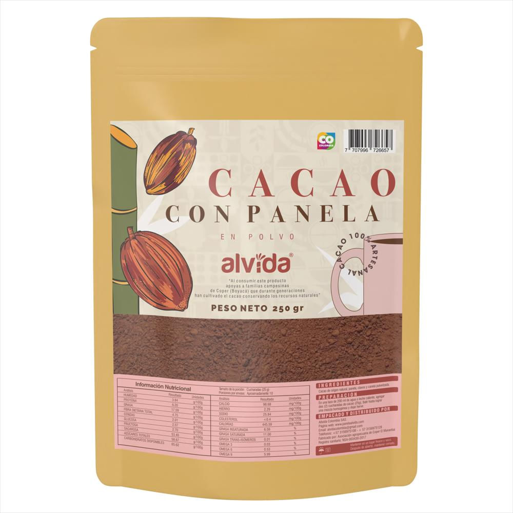 Cacao Alvida En Polvo Con Panela X 250 Gr img #1