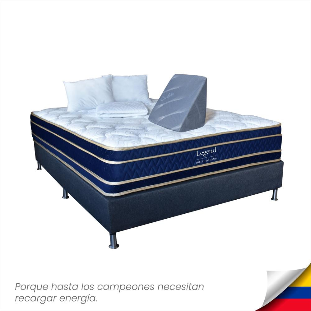 Super Combo Colchón Legend Doble 140X190 Cm Ortopedico + Basecama +Protector De Colchon + 2 Almohada+ Cojin Tv img #1