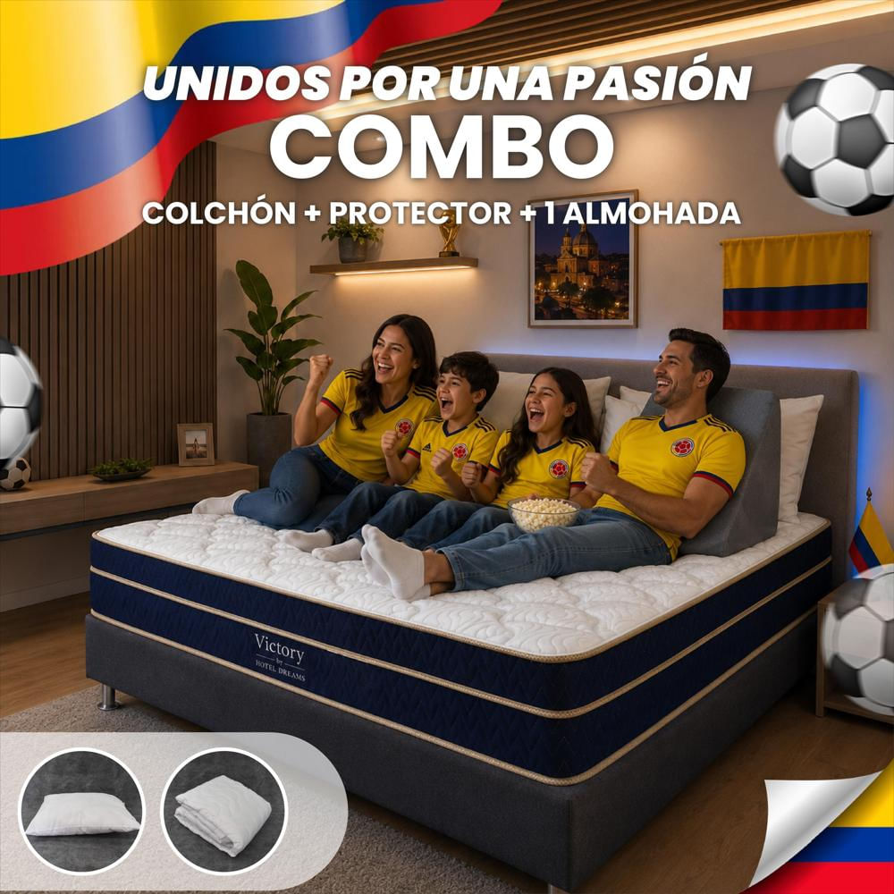 Combo Colchón Victory Sencillo 100X190 Cm Ortopedico + Protector De Colchon+ 1 Almohada img #2